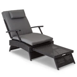 Kos Lounger Liegestuhl Mit Fußteil Stahlrahmen 6-Positionen