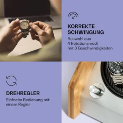 Garonne 4 Uhrenbeweger, 2 Drehteller, 4 Uhren, 3 Geschwindigkeiten, 4 Modi, Bambus -Klarstein Verkaufs 10036042 de 0003 logo