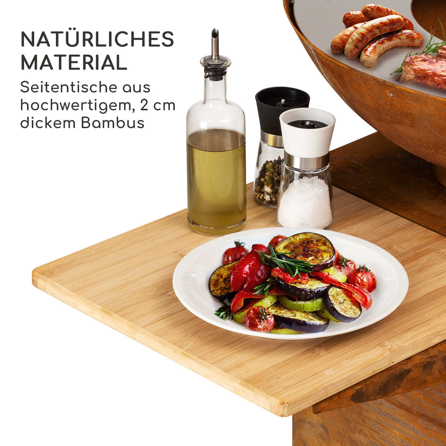 Savage 2.0 Tall Feuerschale mit Grill Bambus-Seitentische inkl. Wetterschutz Savage 2.0 Tall Feuerschale Mit Grill Bambus-Seitentische Inkl. Wetterschutz -Klarstein Verkaufs 10036087 de 0003 logo