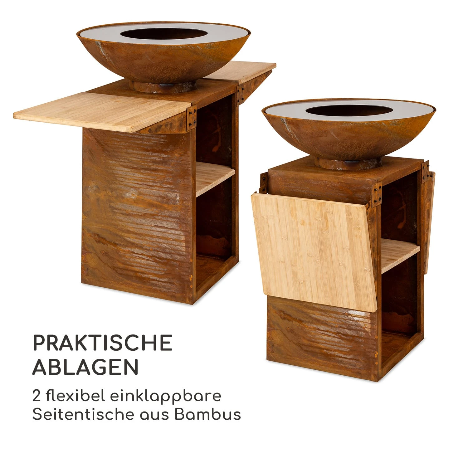 Savage 2.0 Tall Feuerschale mit Grill Bambus-Seitentische inkl. Wetterschutz Savage 2.0 Tall Feuerschale Mit Grill Bambus-Seitentische Inkl. Wetterschutz -Klarstein Verkaufs 10036087 de 0007 logo