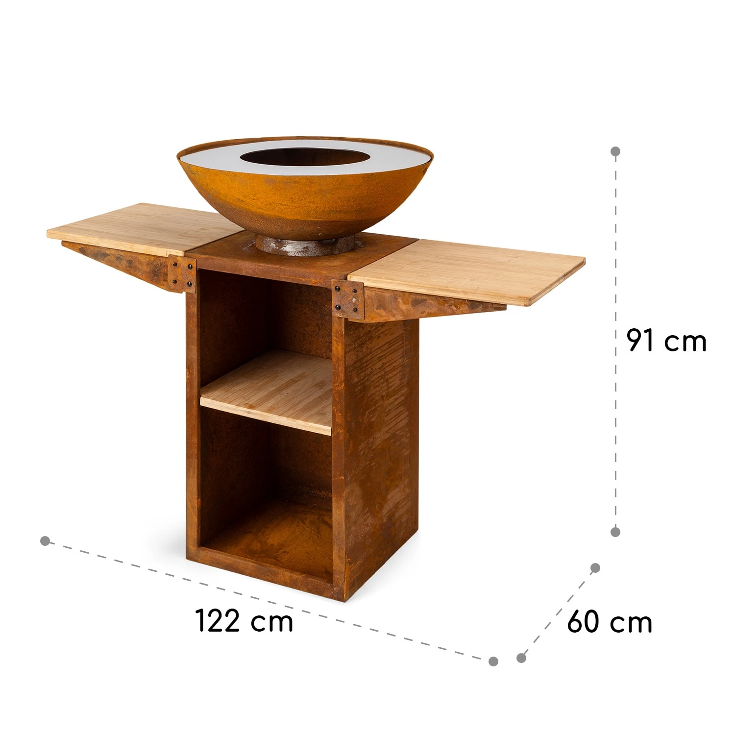 Savage 2.0 Tall Feuerschale mit Grill Bambus-Seitentische inkl. Wetterschutz Savage 2.0 Tall Feuerschale Mit Grill Bambus-Seitentische Inkl. Wetterschutz -Klarstein Verkaufs 10036087 yy 0009 logo