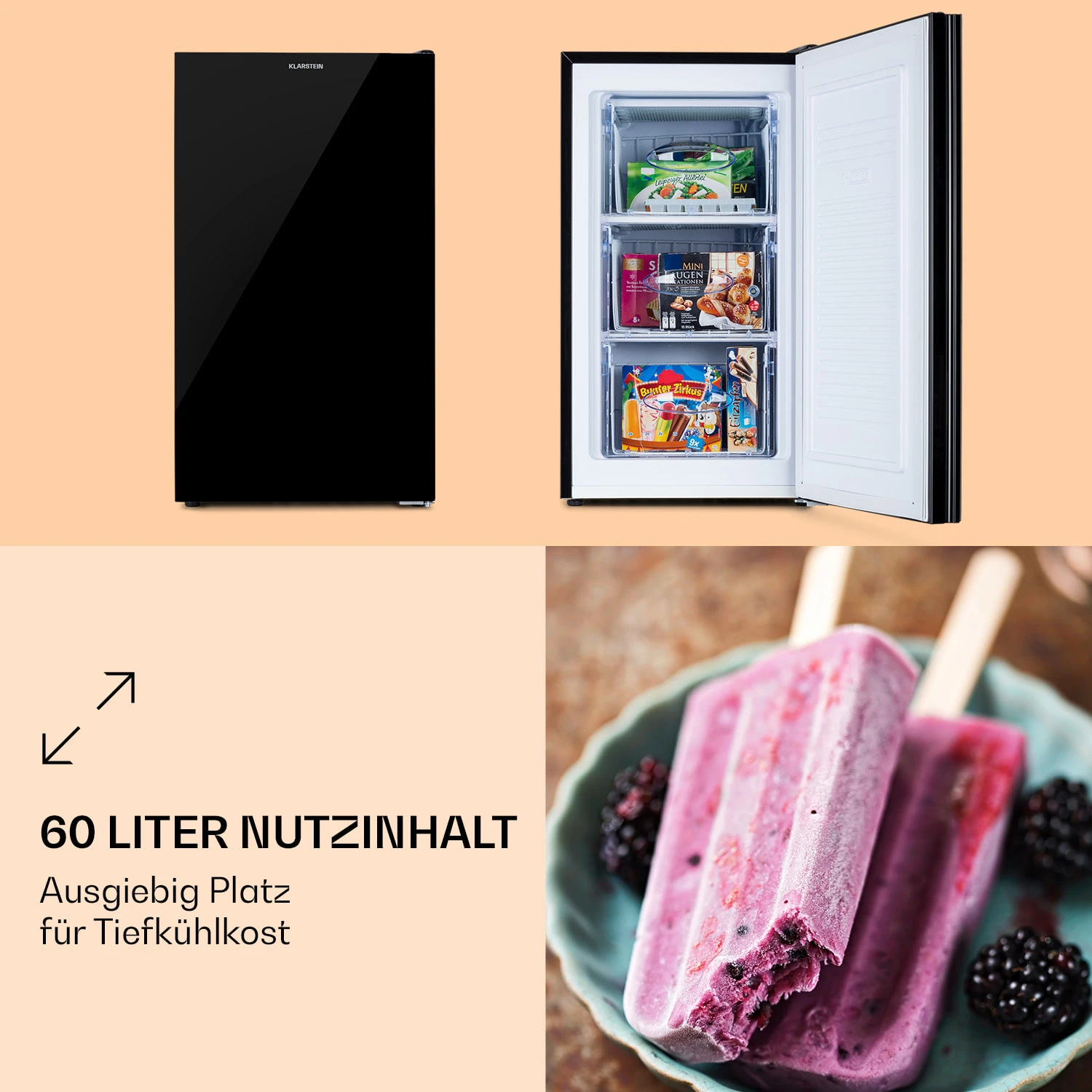 Pluto 60L Gefrierschrank 4-Sterne 60 Liter bis -18 °C Pluto 60L Gefrierschrank 4-Sterne 60 Liter Bis -18 °C -Klarstein Verkaufs 10036160 de 0003 logo