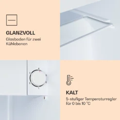 CoolArt 45L Mini-Kühlschrank EEK F Gefrierfach 1,5l Designtür -Klarstein Verkaufs 10036183 de 0005 logo