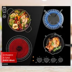 MultiChef 4 Kombi-Gaskochfeld Gas/Glaskeramik 4 Zonen