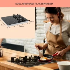 MultiChef 4 Kombi-Gaskochfeld Gas/Glaskeramik 4 Zonen -Klarstein Verkaufs 10036337 de 0006 usp