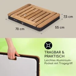 Sumatra Teak Square Gartendusche Aluminium Teakholz Tragegriff -Klarstein Verkaufs 10036350 de 0006 usp