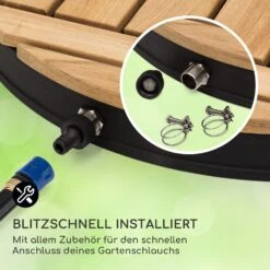 Sumatra Teak Round Gartendusche Aluminium Teakholz Tragegriff -Klarstein Verkaufs 10036351 de 0005 usp