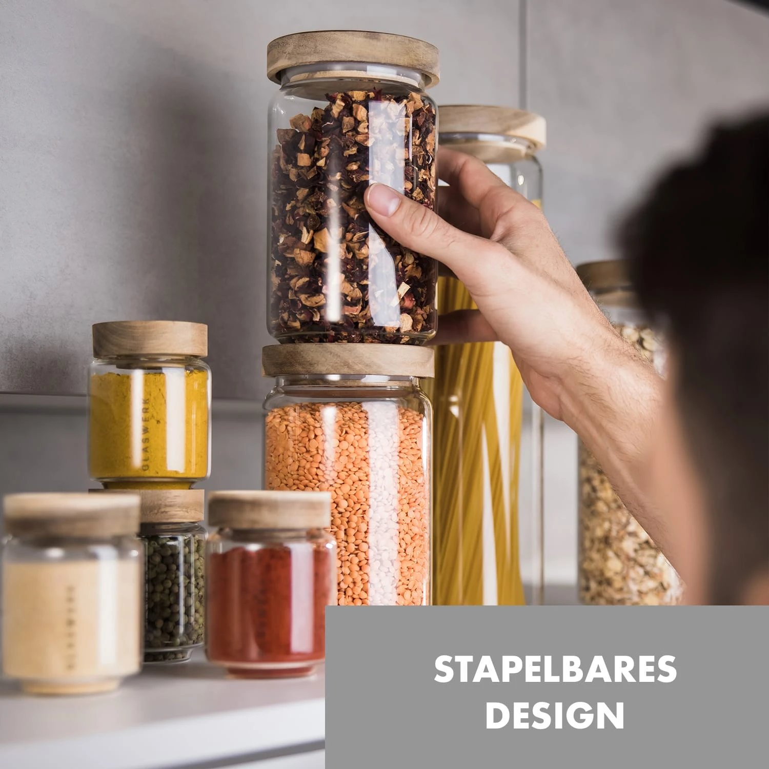 Glaswerk Lovage Vorratsgläser 1,1 l 3er Set Borosilikatglas Akazienholzdeckel Silikon Glaswerk Lovage Vorratsgläser 1,1 L 3er Set Borosilikatglas Akazienholzdeckel Silikon -Klarstein Verkaufs 10036356 de 0002 logo