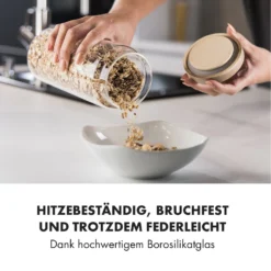 Glaswerk Lovage Vorratsgläser 1,1 L 3er Set Borosilikatglas Akazienholzdeckel Silikon 2 Glaswerk Lovage Vorratsgläser 1,1 L 3er Set Borosilikatglas Akazienholzdeckel Silikon -Klarstein Verkaufs 10036356 de 0003 logo