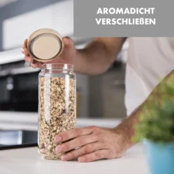 Glaswerk Lovage Vorratsgläser 1,1 L 3er Set Borosilikatglas Akazienholzdeckel Silikon 3 Glaswerk Lovage Vorratsgläser 1,1 L 3er Set Borosilikatglas Akazienholzdeckel Silikon -Klarstein Verkaufs 10036356 de 0004 logo