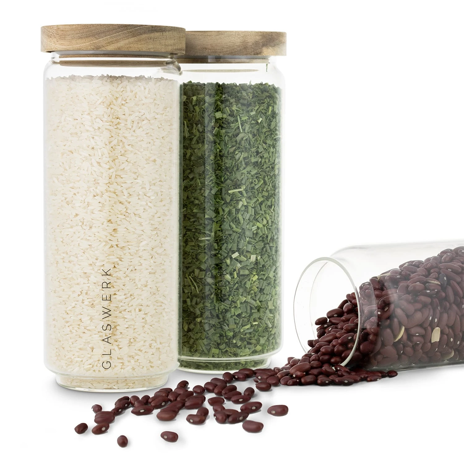 Glaswerk Lovage Vorratsgläser 1,1 l 3er Set Borosilikatglas Akazienholzdeckel Silikon Glaswerk Lovage Vorratsgläser 1,1 L 3er Set Borosilikatglas Akazienholzdeckel Silikon -Klarstein Verkaufs 10036356 yy 0001 titel