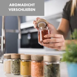 Glaswerk Cassia Gewürzgläser 6 St. 130 Ml Borosilikatglas Holzdeckel Luftdicht -Klarstein Verkaufs 10036357 de 0004 logo