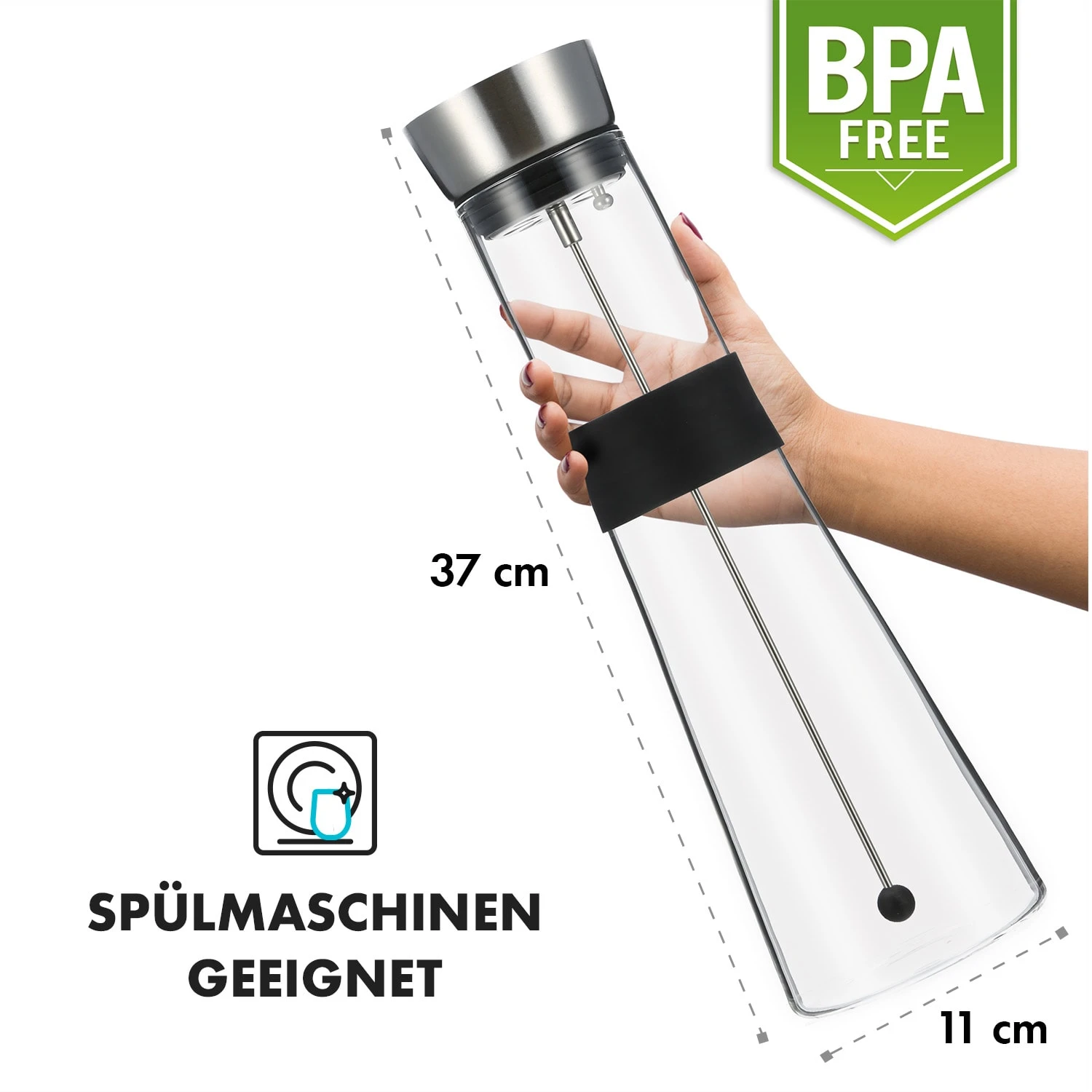 Sile Karaffe 1,6 Liter Borosilikatglas Fruchtspieß mit Stopper Sile Karaffe 1,6 Liter Borosilikatglas Fruchtspieß Mit Stopper -Klarstein Verkaufs 10036369 de 0007 logo