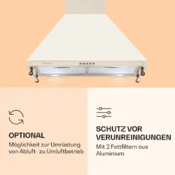 Victoria Dunstabzugshaube 60cm Retro-Design 644,5m³/h 2 LED-Lampen -Klarstein Verkaufs 10036447 de 0005 logo