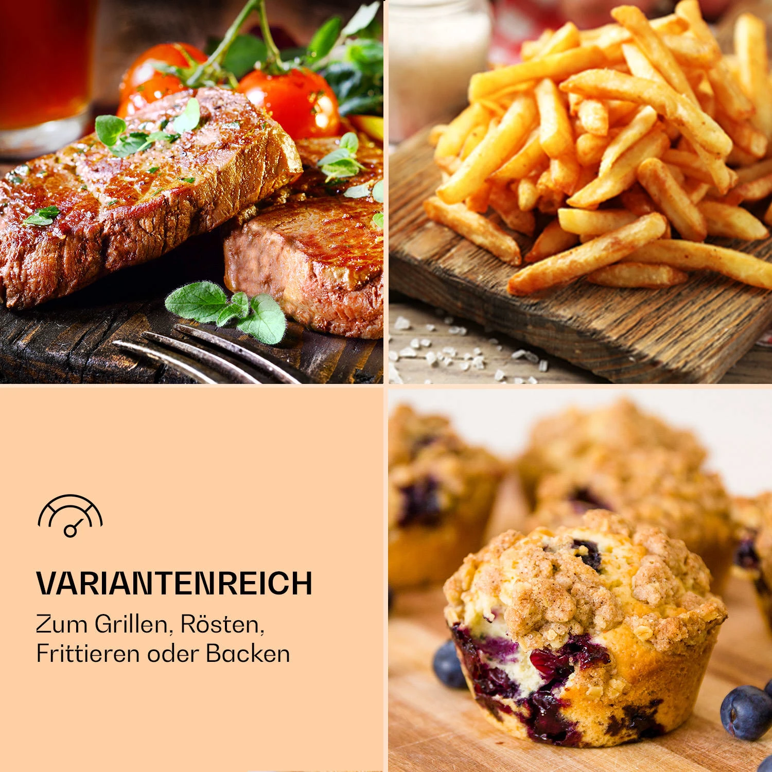 AeroVital Deluxe Heißluftfritteuse 1700W 5,4 Liter Edelstahl AeroVital Deluxe Heißluftfritteuse 1700W 5,4 Liter Edelstahl -Klarstein Verkaufs 10036476 de 0003 logo