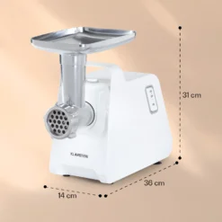 Mighty Mince Elektrischer Fleischwolf 500 - 1361 Watt 3 Lochscheiben -Klarstein Verkaufs 10036478 yy 0008 logo