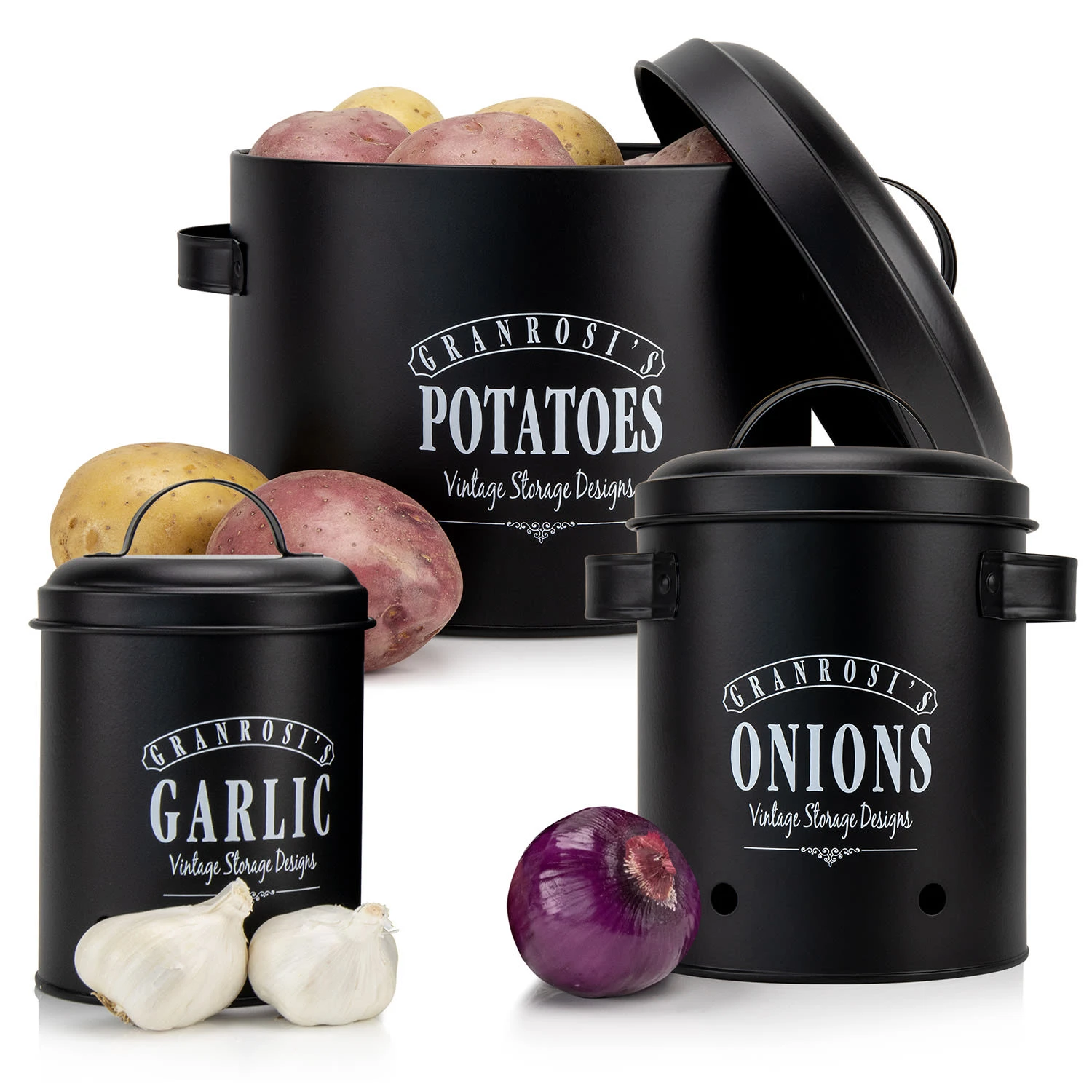 Georgia Vorratsbehälter 3er-Set Emaille-Stahlblech Vintage rostfrei Georgia Vorratsbehälter 3er-Set Emaille-Stahlblech Vintage Rostfrei -Klarstein Verkaufs 10037446 yy 0001 titel