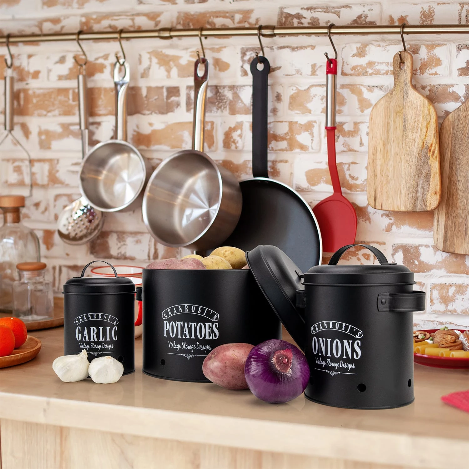 Georgia Vorratsbehälter 3er-Set Emaille-Stahlblech Vintage rostfrei Georgia Vorratsbehälter 3er-Set Emaille-Stahlblech Vintage Rostfrei -Klarstein Verkaufs 10037446 yy 0005 logo