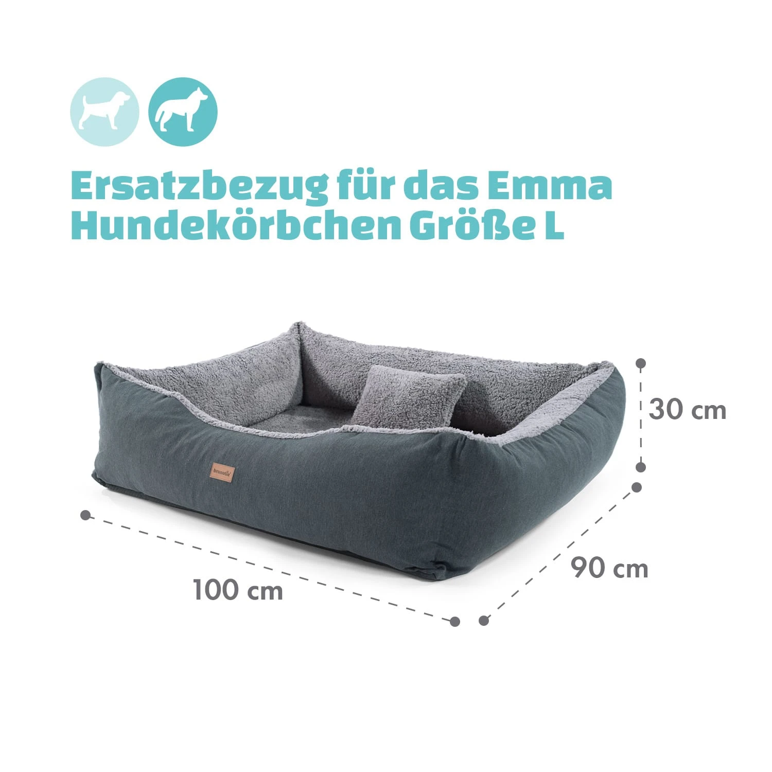 Emma Hundebett Ersatzbezug waschbar rutschfest atmungsaktiv Größe L Emma Hundebett Ersatzbezug Waschbar Rutschfest Atmungsaktiv Größe L -Klarstein Verkaufs 10037665 de 0004 logo
