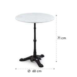 Patras Bistro-Tisch Marmortischplatte Ø60cm Gusseiserner Standfuß -Klarstein Verkaufs 10037740 yy 0008 logo