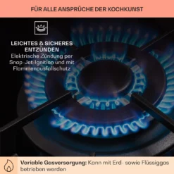 Alchemist 3 Gaskochfeld 3-flammig Aluminium-Brenner Glaskeramik -Klarstein Verkaufs 10037804 de 0005 usp