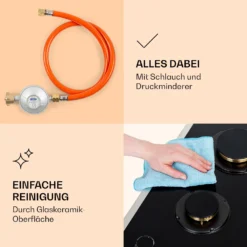 Goldflame Domino Prime Gaskochfeld 2-flammig Messing-Brenner Glaskeramik 5 Goldflame Domino Prime Gaskochfeld 2-flammig Messing-Brenner Glaskeramik -Klarstein Verkaufs 10037806 de 0006 logo