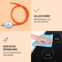 Goldflame Domino 4 Prime Gaskochfeld 4-flammig Messing-Brenner Glaskeramik 5 Goldflame Domino 4 Prime Gaskochfeld 4-flammig Messing-Brenner Glaskeramik -Klarstein Verkaufs 10037807 de 0006 logo