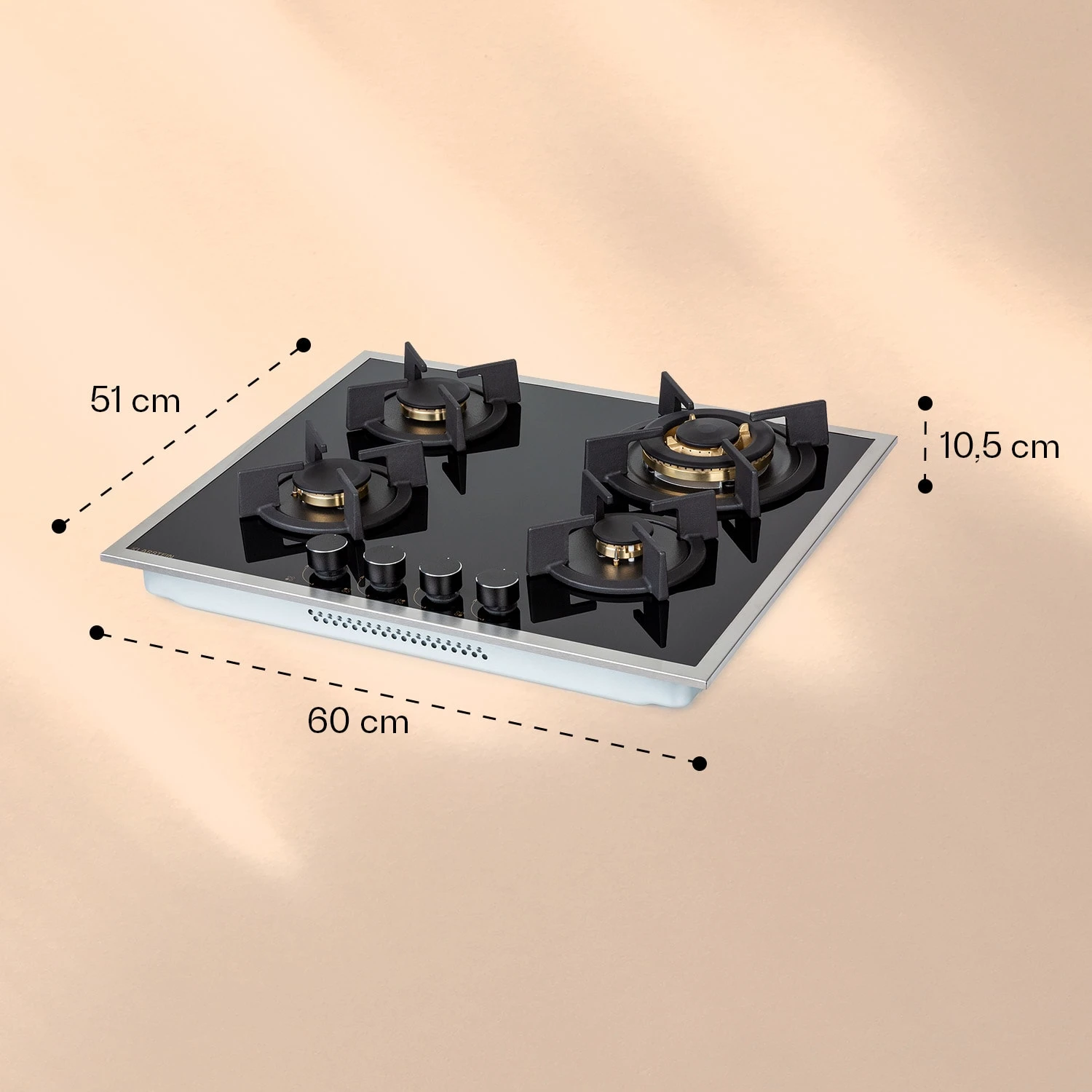 Goldflame Domino 4 Prime Gaskochfeld 4-flammig Messing-Brenner Glaskeramik Goldflame Domino 4 Prime Gaskochfeld 4-flammig Messing-Brenner Glaskeramik -Klarstein Verkaufs 10037807 yy 0007 logo