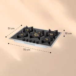 Goldflame 5 Prime Gaskochfeld 5-flammig Messing-Brenner Glaskeramik 6 Goldflame 5 Prime Gaskochfeld 5-flammig Messing-Brenner Glaskeramik -Klarstein Verkaufs 10037808 yy 0007 logo