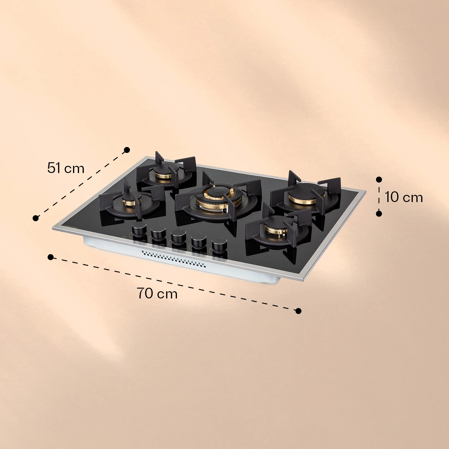 Goldflame 5 Prime Gaskochfeld 5-flammig Messing-Brenner Glaskeramik Goldflame 5 Prime Gaskochfeld 5-flammig Messing-Brenner Glaskeramik -Klarstein Verkaufs 10037808 yy 0007 logo