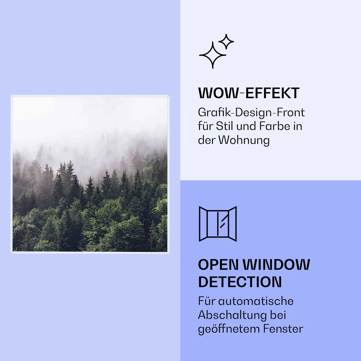 Wonderwall Air Art Smart Infrarotheizung Wald 60x60cm 350W Wonderwall Air Art Smart Infrarotheizung Wald 60x60cm 350W -Klarstein Verkaufs 10037820 de 0006 logo