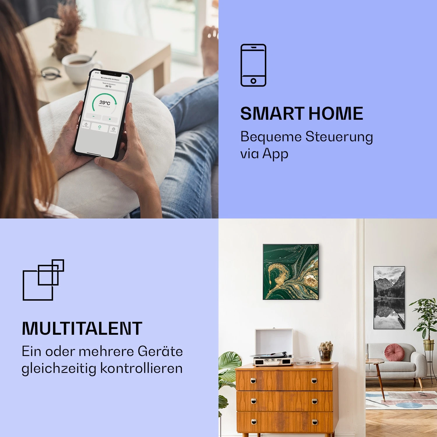 Wonderwall Air Art Smart Infrarotheizung Wirbel 60x60cm 350W Wonderwall Air Art Smart Infrarotheizung Wirbel 60x60cm 350W -Klarstein Verkaufs 10037821 de 0002 logo