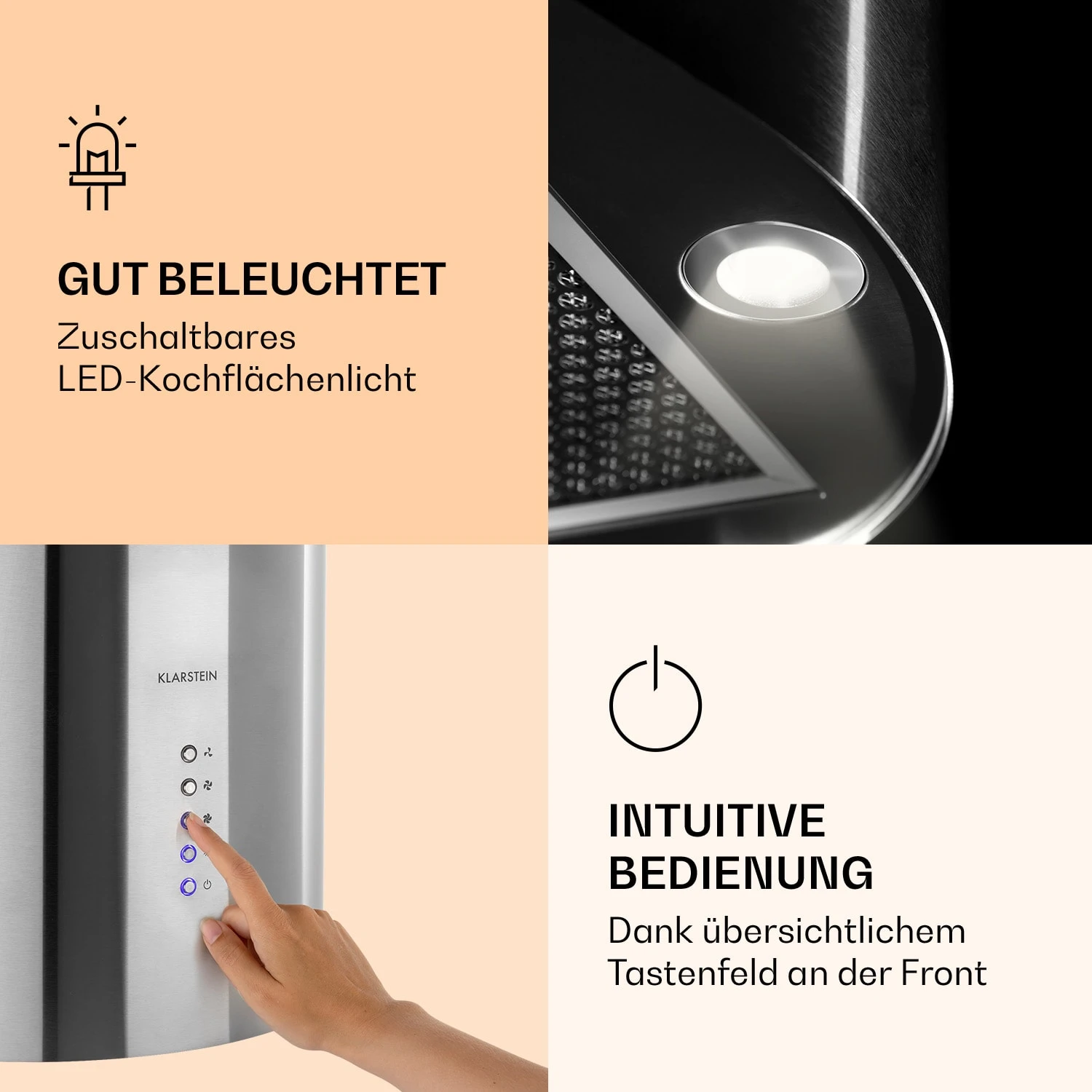 Barella Dunstabzugshaube 35,5 x 93,5 x 43 cm Umluft 557 m³/h LED Aktivkohlefilter Barella Dunstabzugshaube 35,5 X 93,5 X 43 Cm Umluft 557 M³/h LED Aktivkohlefilter -Klarstein Verkaufs 10037864 de 0003 logo