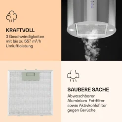 Barella Dunstabzugshaube 35,5 X 93,5 X 43 Cm Umluft 557 M³/h LED Aktivkohlefilter 3 Barella Dunstabzugshaube 35,5 X 93,5 X 43 Cm Umluft 557 M³/h LED Aktivkohlefilter -Klarstein Verkaufs 10037864 de 0004 logo