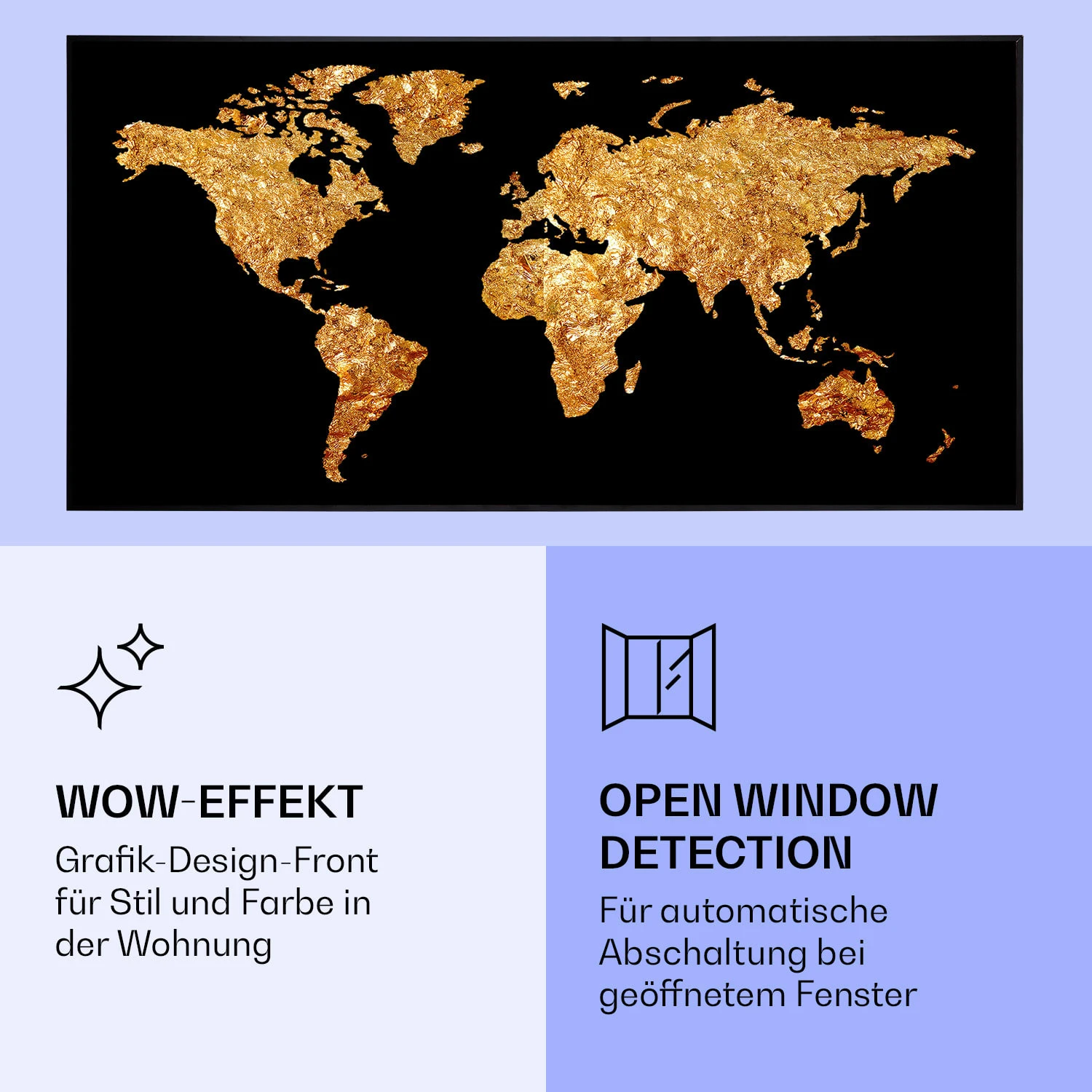 Wonderwall Air Art Smart Infrarotheizung Goldene Karte 120x60cm 700W Wonderwall Air Art Smart Infrarotheizung Goldene Karte 120x60cm 700W -Klarstein Verkaufs 10037873 de 0006 logo