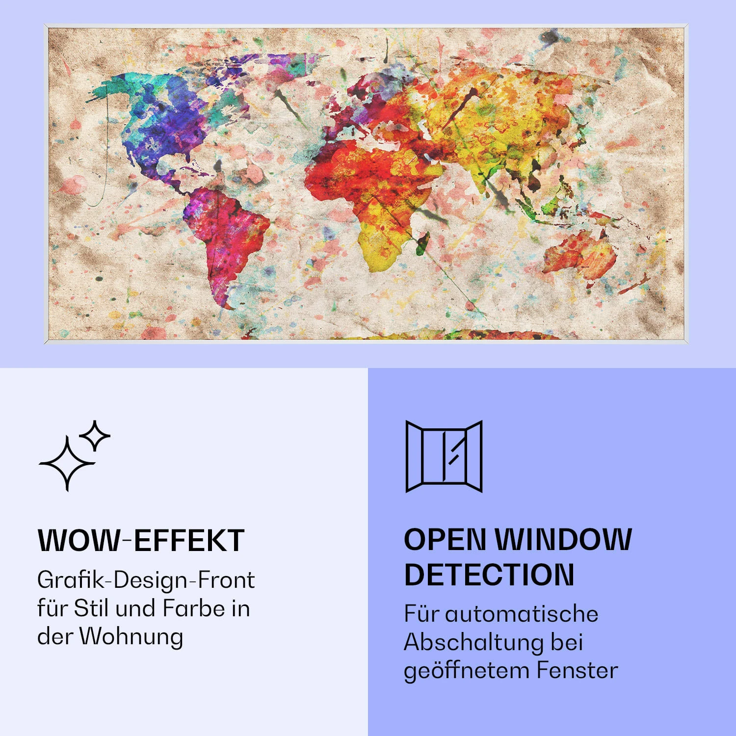 Wonderwall Air Art Smart Infrarotheizung Farbige Karte 120x60cm 700W Wonderwall Air Art Smart Infrarotheizung Farbige Karte 120x60cm 700W -Klarstein Verkaufs 10037882 de 0006 logo