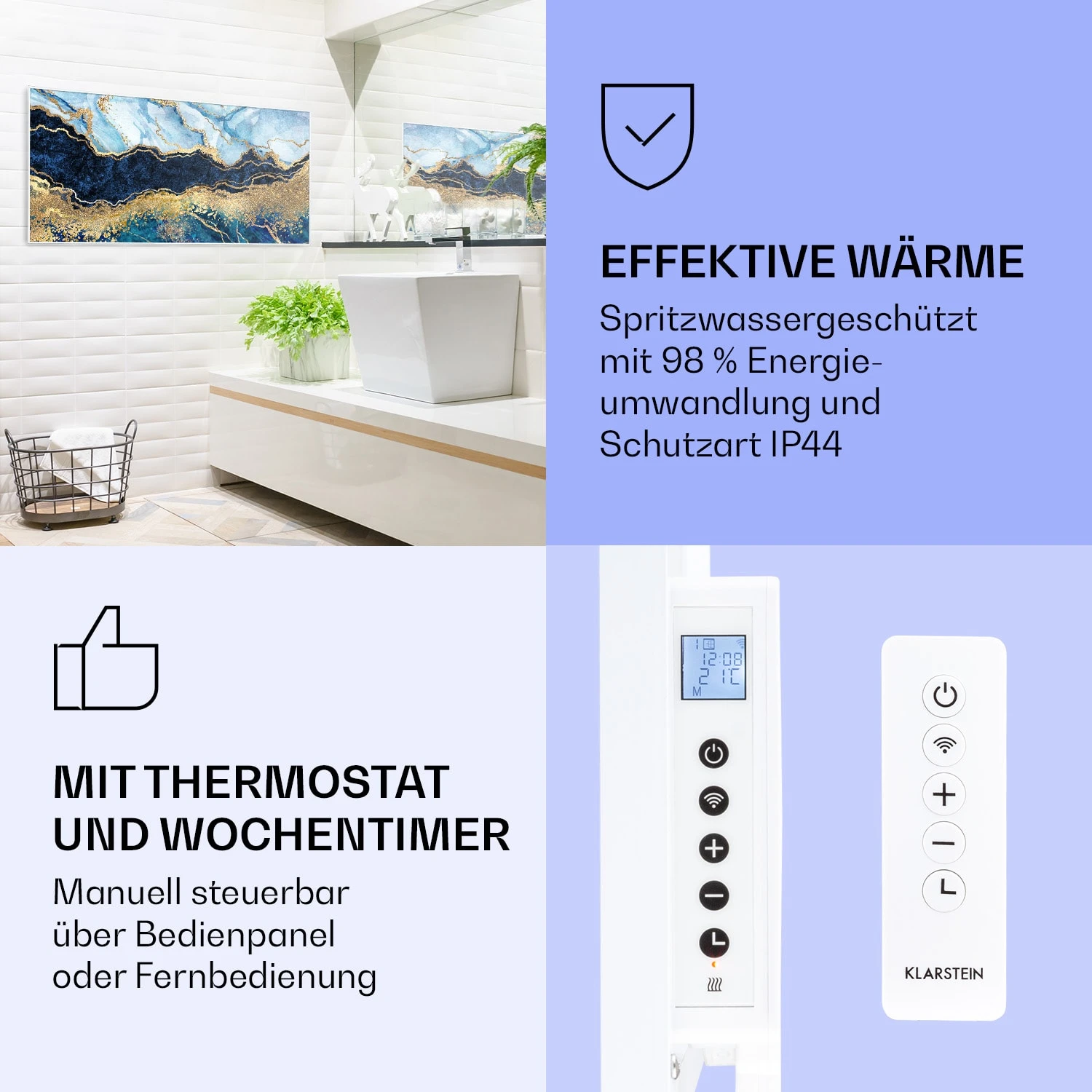 Wonderwall Air Art Smart Infrarotheizung Blauer Marmor 120x60cm 700W Wonderwall Air Art Smart Infrarotheizung Blauer Marmor 120x60cm 700W -Klarstein Verkaufs 10037912 de 0004 logo