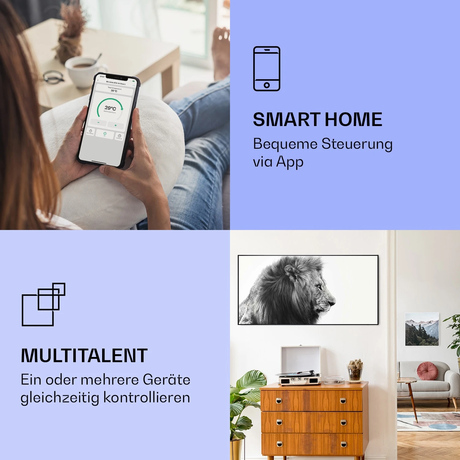 Wonderwall Air Art Smart Infrarotheizung Löwe 60x120cm 700W Wonderwall Air Art Smart Infrarotheizung Löwe 60x120cm 700W -Klarstein Verkaufs 10037925 de 0002 logo