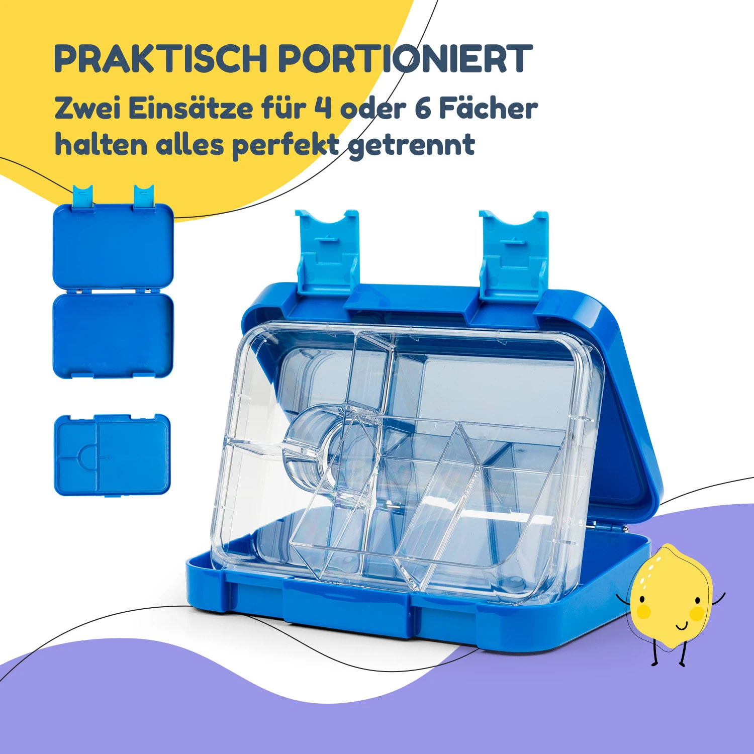 schmatzfatz junior Lunchbox 6 Fächer 21,3 x 15 x 4,5 cm (BxHxT) Schmatzfatz Junior Lunchbox 6 Fächer 21,3 X 15 X 4,5 Cm (BxHxT) -Klarstein Verkaufs 10037940 de 0004 usp