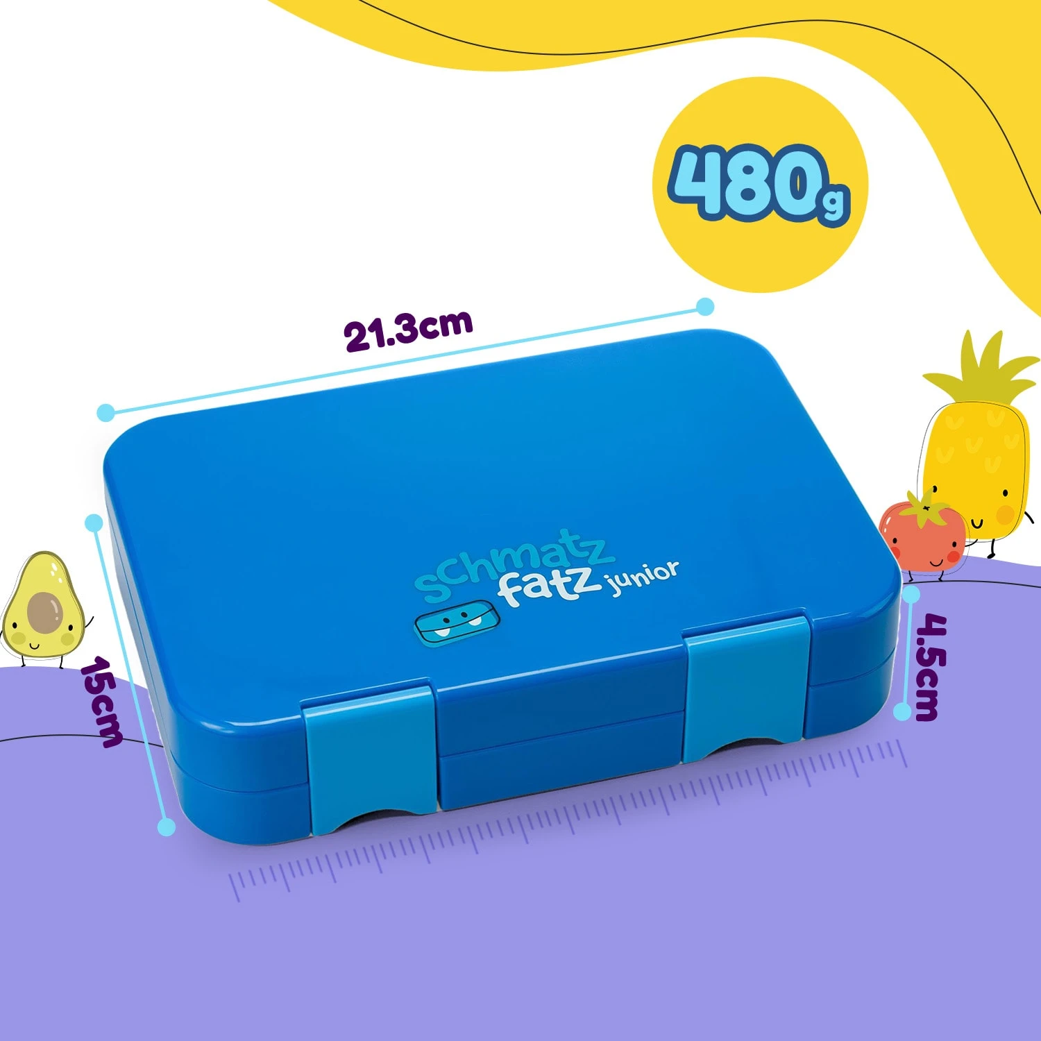 schmatzfatz junior Lunchbox 6 Fächer 21,3 x 15 x 4,5 cm (BxHxT) Schmatzfatz Junior Lunchbox 6 Fächer 21,3 X 15 X 4,5 Cm (BxHxT) -Klarstein Verkaufs 10037940 de 0008 usp