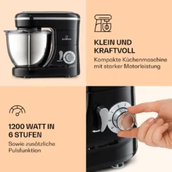 Bella Mini Rührmaschine 1200 W 6 Stufen 4 Liter Edelstahl Pulsfunktion 2 Bella Mini Rührmaschine 1200 W 6 Stufen 4 Liter Edelstahl Pulsfunktion -Klarstein Verkaufs 10037980 de 0003 logo