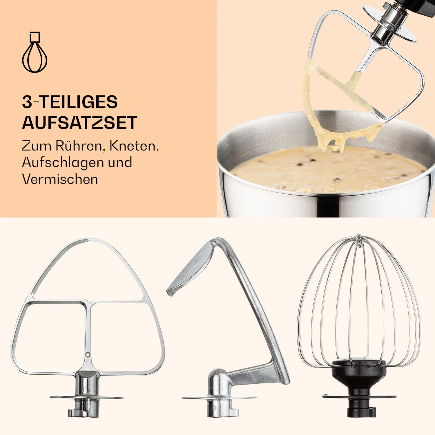 Bella Mini Rührmaschine 1200 W 6 Stufen 4 Liter Edelstahl Pulsfunktion Bella Mini Rührmaschine 1200 W 6 Stufen 4 Liter Edelstahl Pulsfunktion -Klarstein Verkaufs 10037980 de 0005 logo