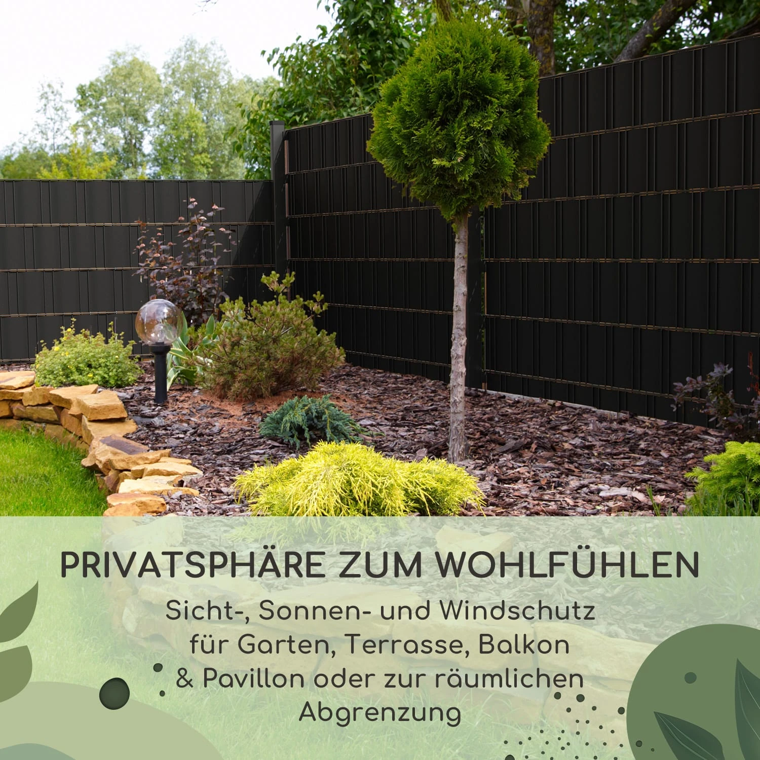 Sichtschutzstreifen Gartenzaun PVC 450 g/m² 50x19cm Clips Sichtschutzstreifen Gartenzaun PVC 450 G/m² 50x19cm Clips -Klarstein Verkaufs 10037983 de 0002 usp