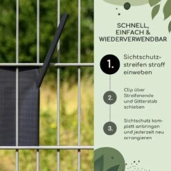 Sichtschutzstreifen-Clips Zubehör PVC 10er-Pack -Klarstein Verkaufs 10037988 de 0003 usp