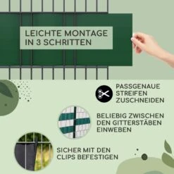 Sichtschutzstreifen Zaunblenden PVC-Hartplastik 2,53 X 0,19 M 3 Sichtschutzstreifen Zaunblenden PVC-Hartplastik 2,53 X 0,19 M -Klarstein Verkaufs 10037994 de 0004 usp