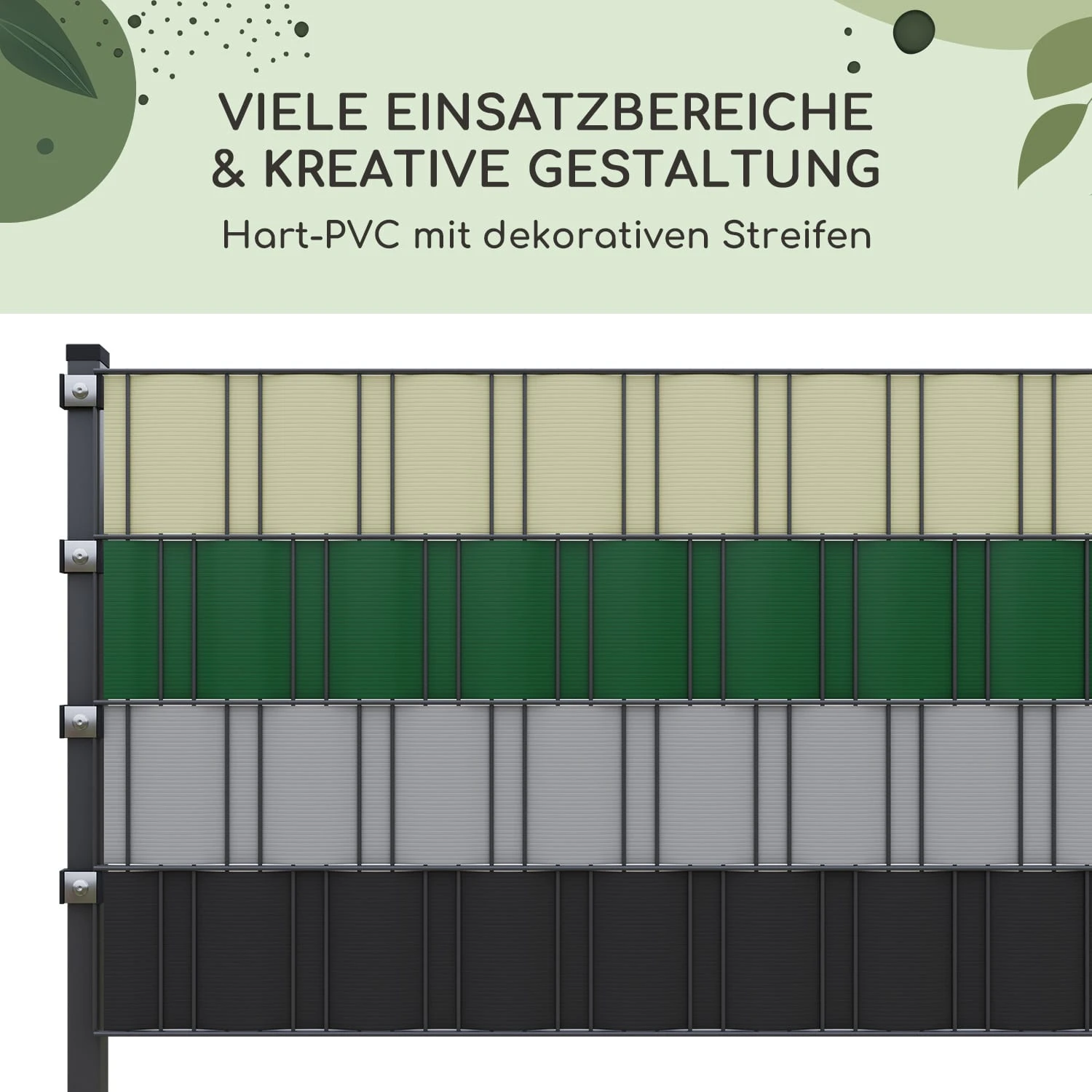 Sichtschutzstreifen Zaunblenden PVC-Hartplastik 2,53 x 0,19 m Sichtschutzstreifen Zaunblenden PVC-Hartplastik 2,53 X 0,19 M -Klarstein Verkaufs 10037994 de 0006 usp