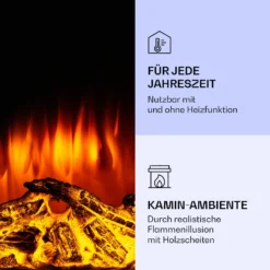 Klarstein Lamington Elektrokamin 2000 W LED-Flammen Heizlüfter Timer Ambientelicht 5 Klarstein Lamington Elektrokamin 2000 W LED-Flammen Heizlüfter Timer Ambientelicht -Klarstein Verkaufs 10038005 de 0006 logo