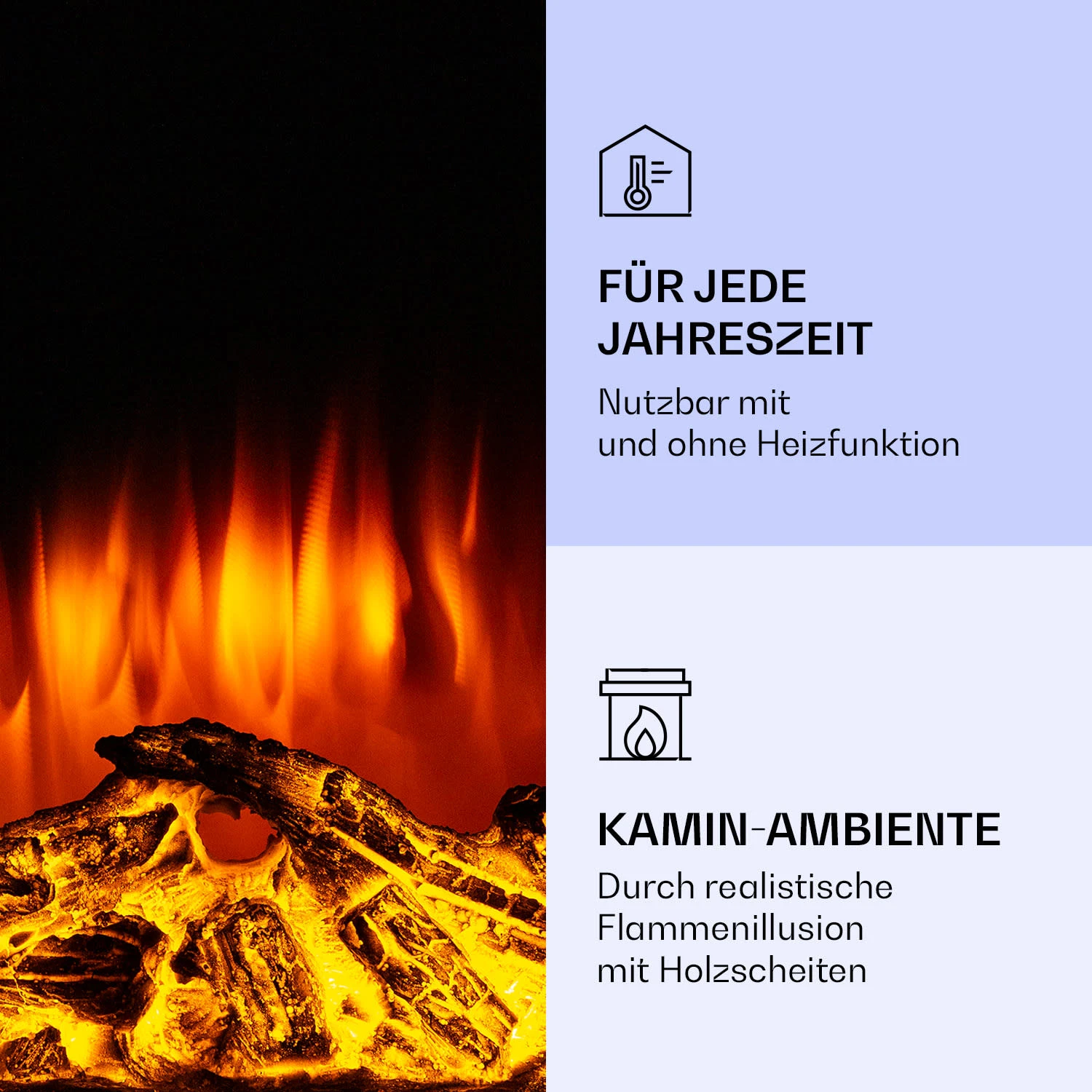 Klarstein Lamington Elektrokamin 2000 W LED-Flammen Heizlüfter Timer Ambientelicht Klarstein Lamington Elektrokamin 2000 W LED-Flammen Heizlüfter Timer Ambientelicht -Klarstein Verkaufs 10038005 de 0006 logo