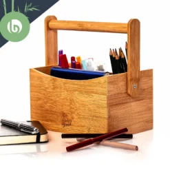 Schreibtischorganizer Tragegriff 4 Fächer 22,5x12x17cm Bambus 5 Schreibtischorganizer Tragegriff 4 Fächer 22,5x12x17cm Bambus -Klarstein Verkaufs 10038011 yy 0006 logo