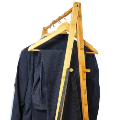 Garderobe Kleiderständer 4 Rollen 2 Ablagen 60x162x42,5 Cm 100% Bambus -Klarstein Verkaufs 10038014 yy 0004 logo